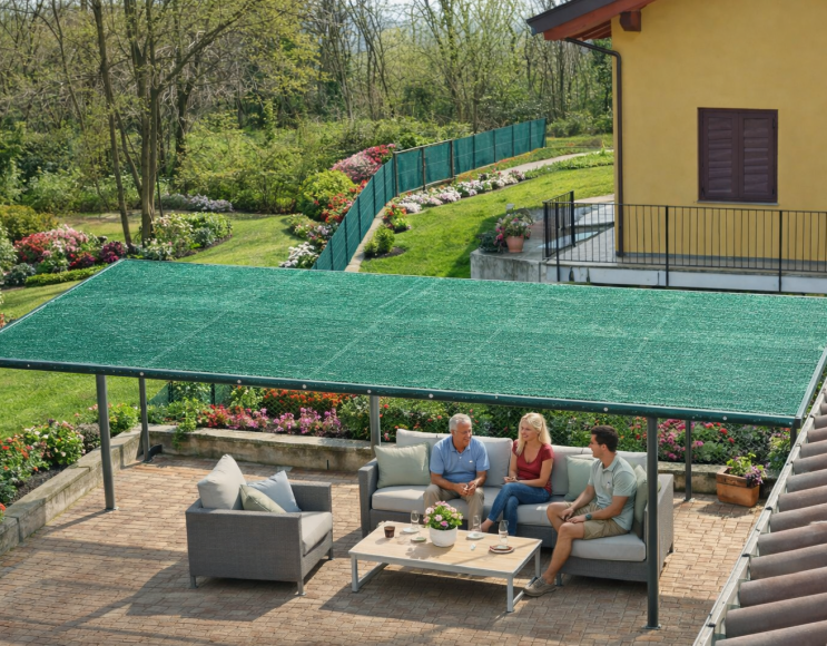 Schattierungstuch für Pavillons und Vordächer. 99% GRÜNE Schattierung